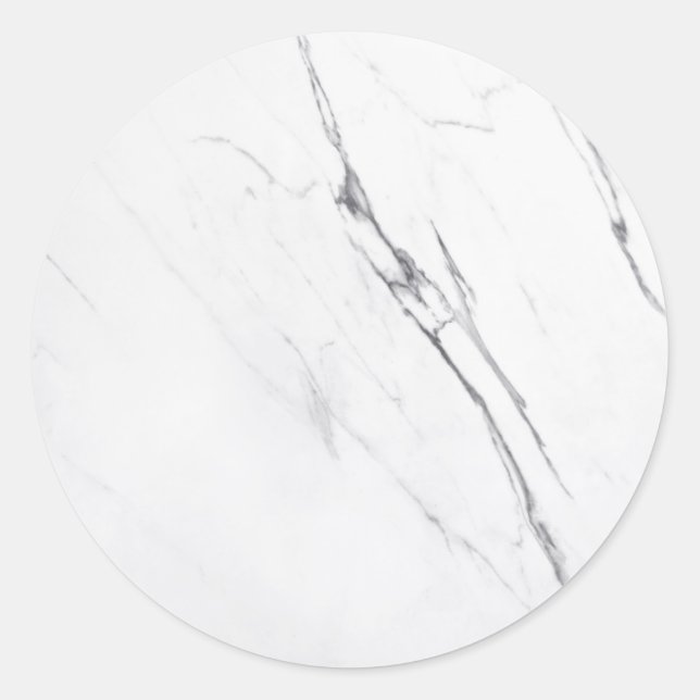White Marble Blank Template Custom Classic Round Sticker (Front)