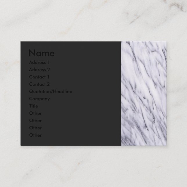 White Marble Border Profile Card (Front)
