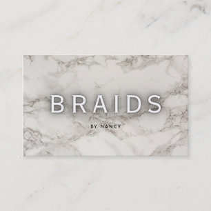 White Marble Braids Business Card