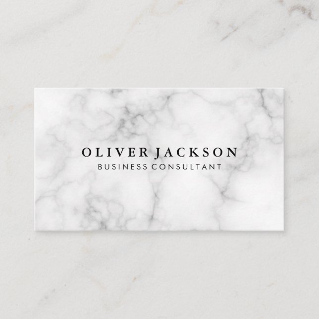 White Marble Business Card (Front)