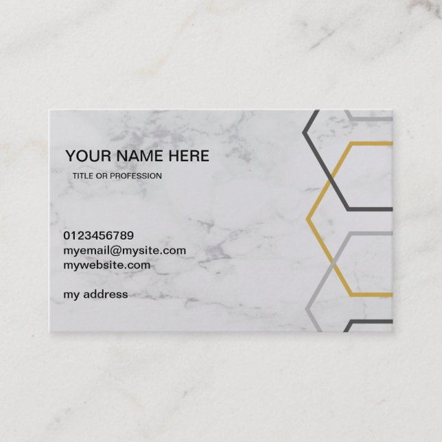 White marble business card (Front)