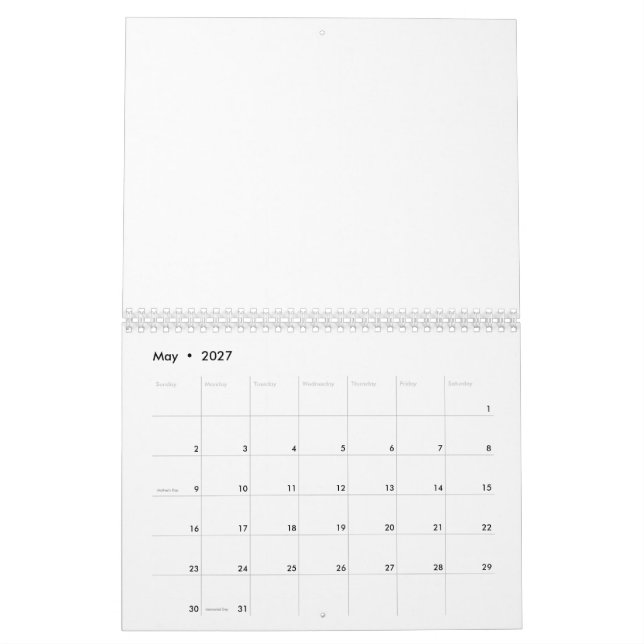 White Marble Calendar (May 2027)