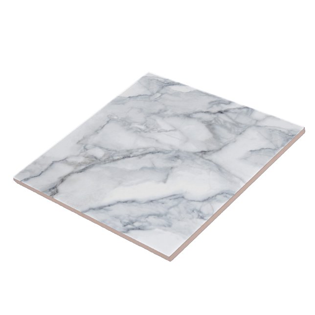 White Marble Carrara Calacatta Texture Ceramic Tile (Side)