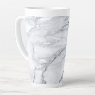 White Marble Carrara Calacatta Texture Latte Mug
