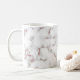 White Marble Carrara Rose Gold Glitter Texture Coffee Mug