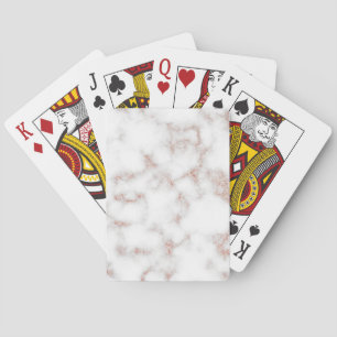 White Marble Carrara Rose Gold Glitter Texture Playing Cards