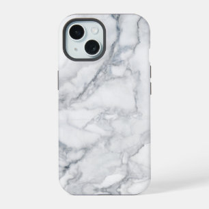 White Marble Carrara Texture iPhone 15 Case