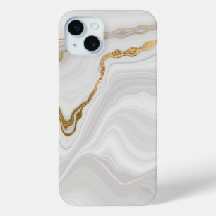 White Marble iPhone 15 Mini Case