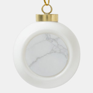 White Marble Ceramic Ball Christmas Ornament
