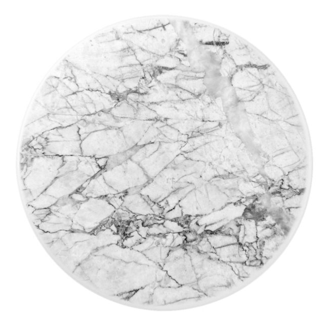 WHITE  MARBLE CERAMIC KNOB (Front)