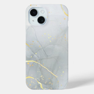 White Marble Chic Glitter iPhone 15 Case