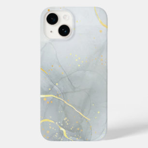 White Marble Chic Glitter Case-Mate iPhone 14 Case