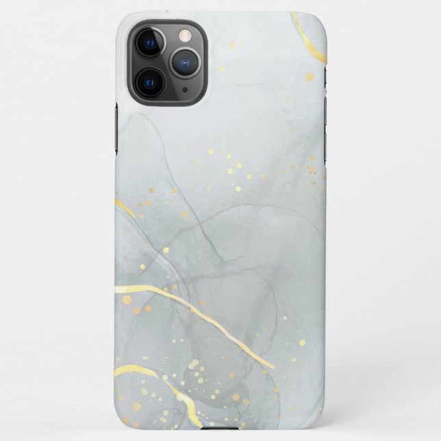 White Marble Chic Glitter iPhone Case (Back)