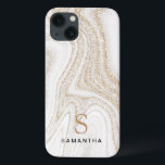 White marble chic gold glitter monogram Case-Mate  iPhone 13 Case<br><div class="desc">White marble chic gold glitter monogram   iPhone 13 case</div>