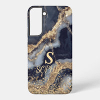 white marble chic gold glitter monogram