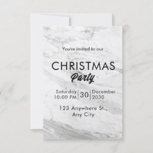 White Marble Christmas Invitation