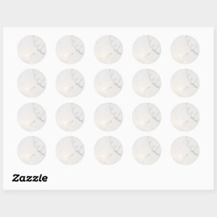 White marble classic round sticker