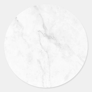 White Marble Classic Round Sticker