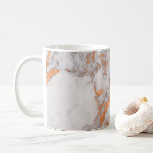 White Marble & Copper Cup (With Donut)