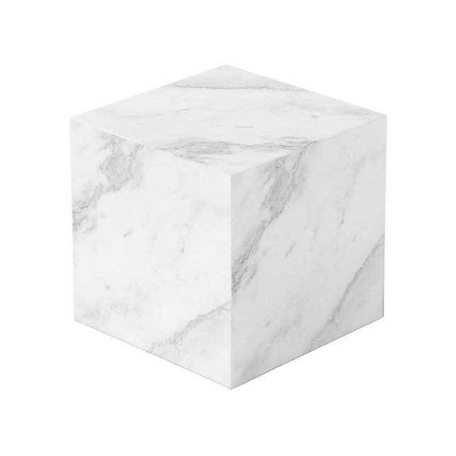 White Marble  Cube (Back Angled)