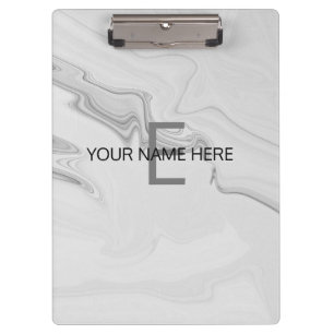 White Marble Customise  Clipboard