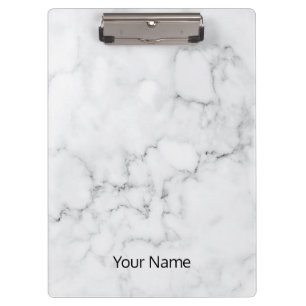 White Marble Customise  Clipboard