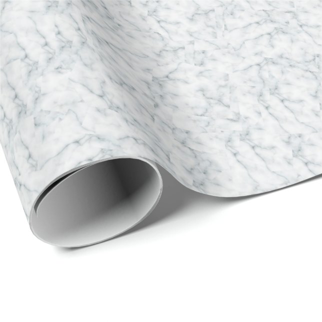 White Marble Cute Unique Gift Wrapping Paper (Roll Corner)