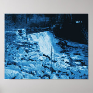 White Marble Dam In Blue Fantasy Art Poster