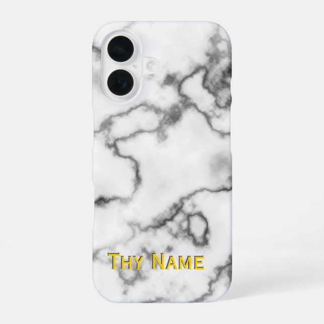 White Marble design -  iPhone 16 Case (Back)