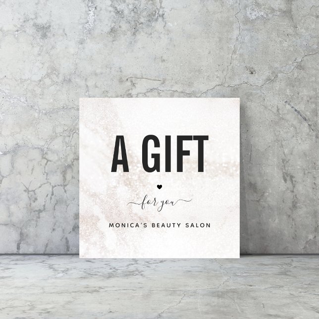 White Marble Elegant Modern Beauty Salon Add Logo (Creator Uploaded)