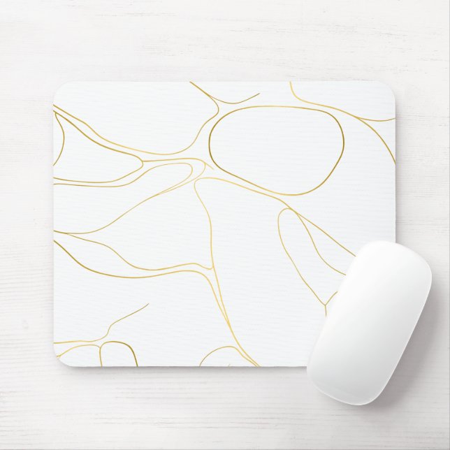 White Marble Elegant  Mouse Pad (With Mouse)