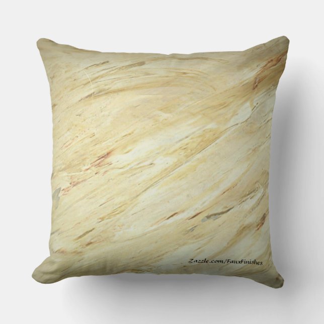 White Marble Faux Stone Pattern Throw Pillows (Front)