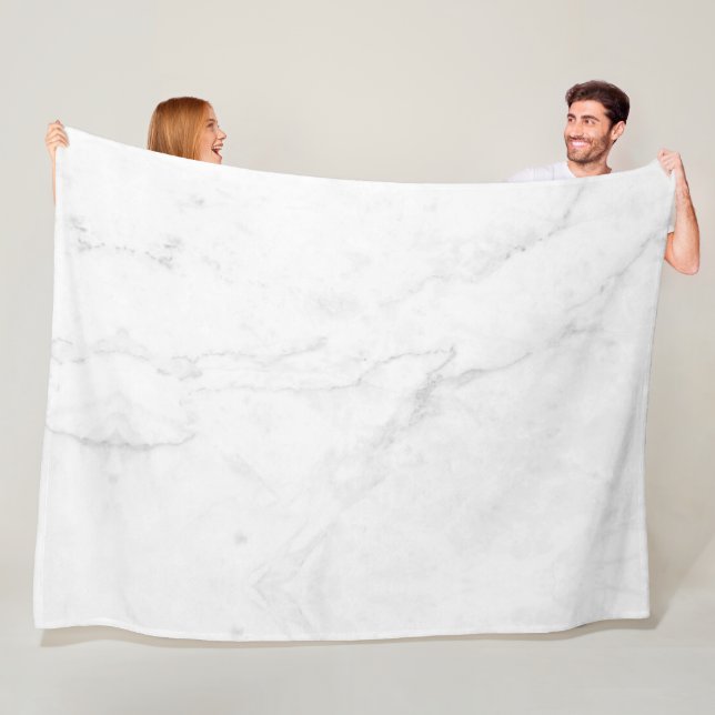  White Marble Fleece Blanket (In Situ)