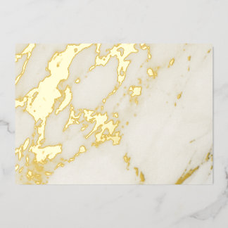 White Marble Foil Holiday Card