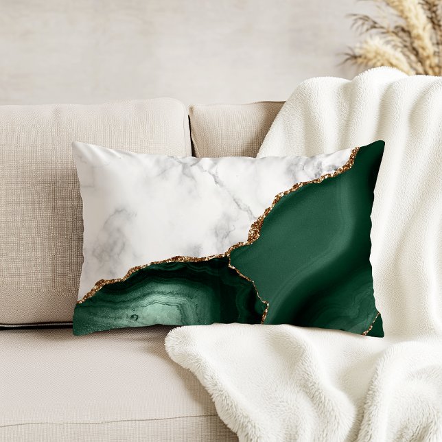 White Marble Gilded Emerald Green Agate Decorative Cushion (Creator Uploaded)
