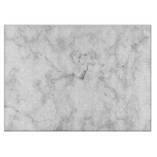 White Marble Glass Cutting Board 15" x 11"