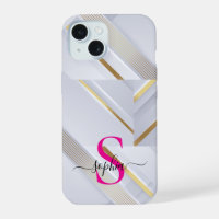 white marble gold lines monogram