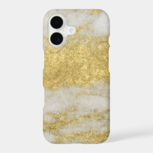 White Marble Gold Sparkles Phone Cases