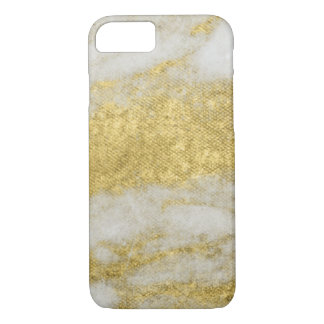 White Marble Gold Sparkles Phone Cases