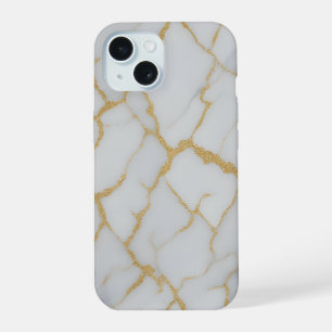 White Marble & Gold Veins Luxury Phone Case