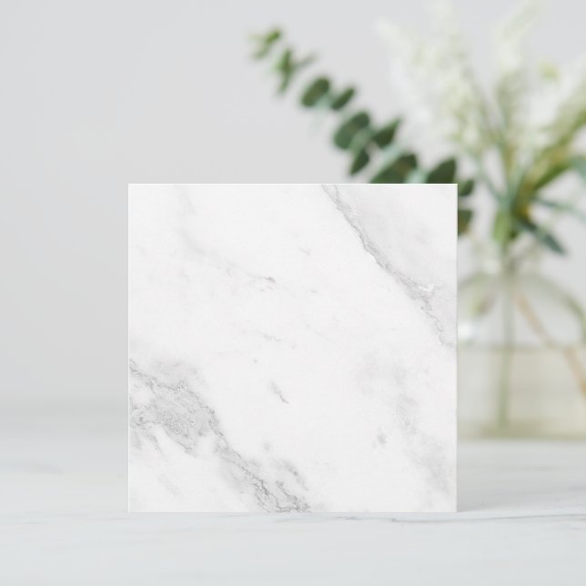 White Marble Holiday Card (Standing Front)