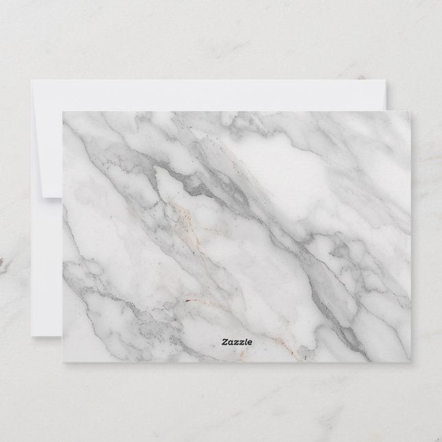 White Marble Holiday Card (Back)