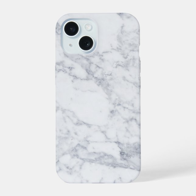 White Marble iPhone 15 Case (Back)