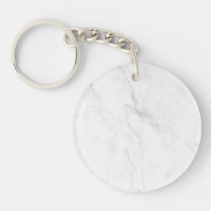 White Marble Key Ring