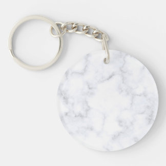 White Marble Key Ring