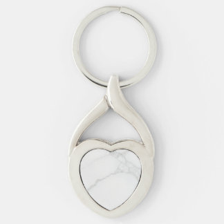 White Marble Key Ring