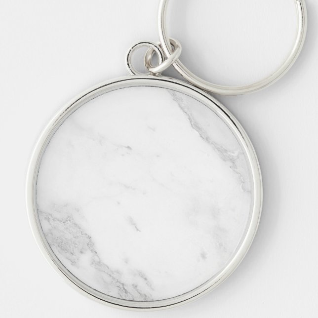 White Marble  Key Ring (Front)