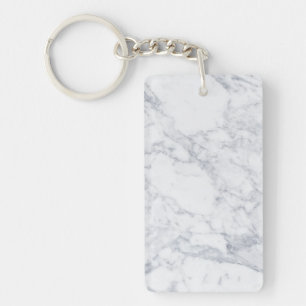 White Marble Key Ring