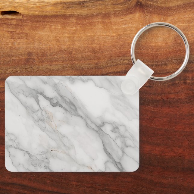 White Marble  Key Ring (Front)