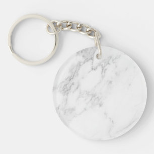 White Marble Key Ring